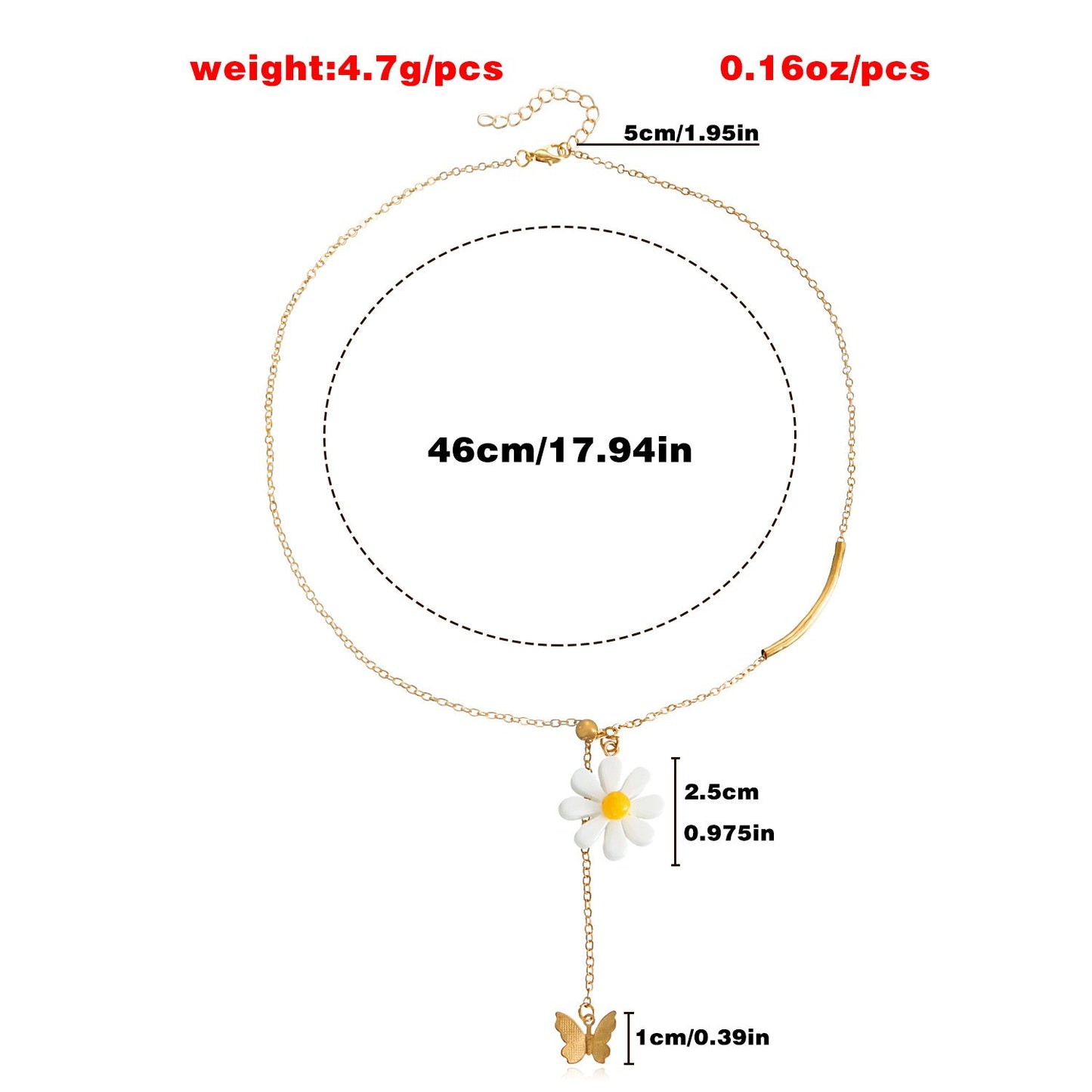 Jewelry Versatile Daisy Petal Butterfly Pendant Necklace Female Creative Design Tassel Necklace