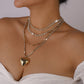 N1215 Fashion Accessories Love Multi-layered Necklace Claw Chain Rhinestone Temperament Light Luxury Necklace