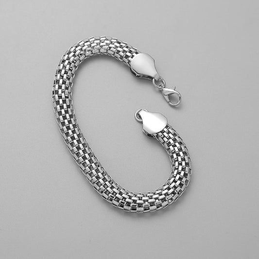 Personalized Fashion Retractable Folding Hollow Flat Mesh Chain Bracelet Men's Simple Hand Jewelry