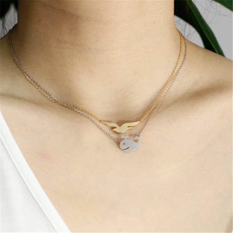 Explosive jewelry temperament small whale necklace cute fresh whale this life whale decoration clavicle chain