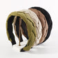 F5222 Retro Personality Twist Braid High Skull Top Headband Wide Border Flannel Simple Solid Color Fashion Headband
