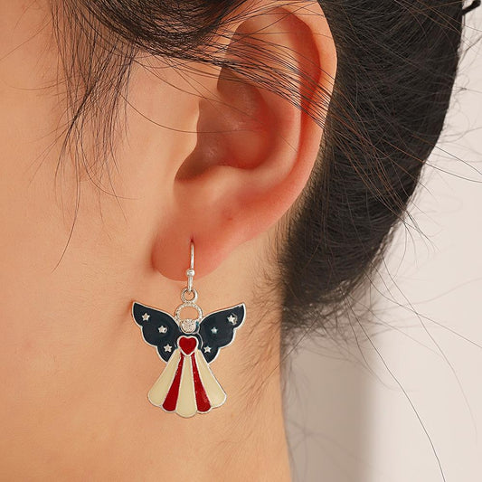 American independent column earrings ins simple peace dove butterfly wing earrings bell star earrings