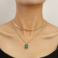 Jewelry Snake Bone Double-layer Gemstone Pendant Clavicle Chain Female Niche Retro Design Feeling Cold Necklace