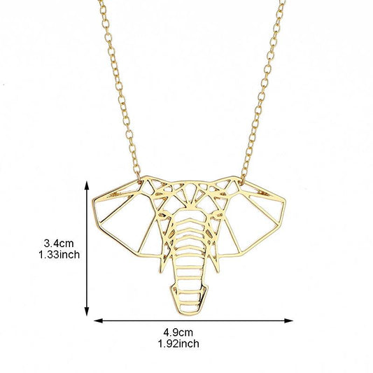 Hollow Elephant Head Necklace Female Lucky Elephant Pendant Necklace