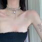 Simple personality design choker hairpin rhinestone collar choker water drop pendant necklace necklace