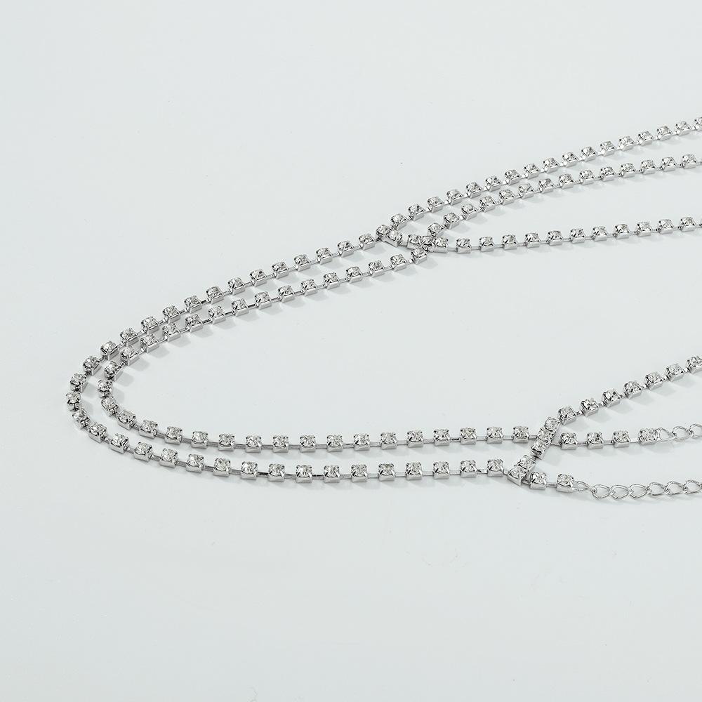 C29 exaggerated sexy body chain full of diamond claw chain trendy personality leg decoration simple night double-layer leg ring