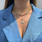 Jewelry Personality Trend Pin Chain Clavicle Necklace Hip Hop Retro Peach Heart Tag Necklace Female