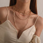 Jewelry Fashion Geometric Twist Iron Chain Multilayer Necklace Girl Punk Retro Exaggerated Popular Necklace