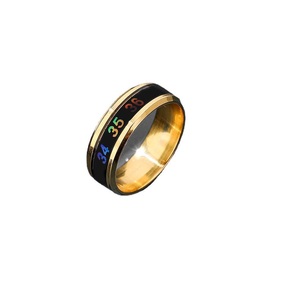 Smart temperature-sensing ring Internet celebrity mood temperature display couple color-changing ring jewelry