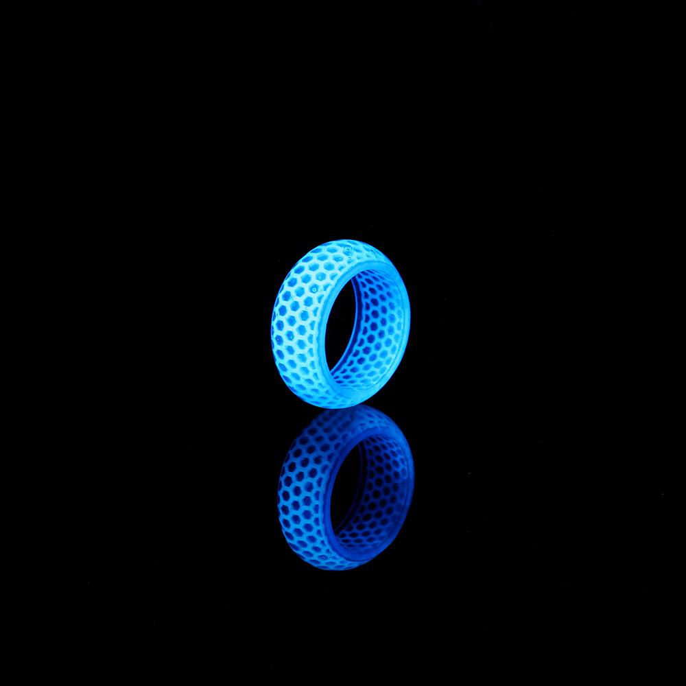 Explosive retro fashion honeycomb pattern Mori resin magic luminous ring