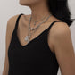 Jewelry punk key chain heart-shaped necklace female personality diamond-encrusted dragon-shaped rose multi-element necklace