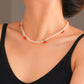 Small Fresh Rice Bead Cherry Short Necklace Hand Beaded Jelly Bead Necklace Accessories