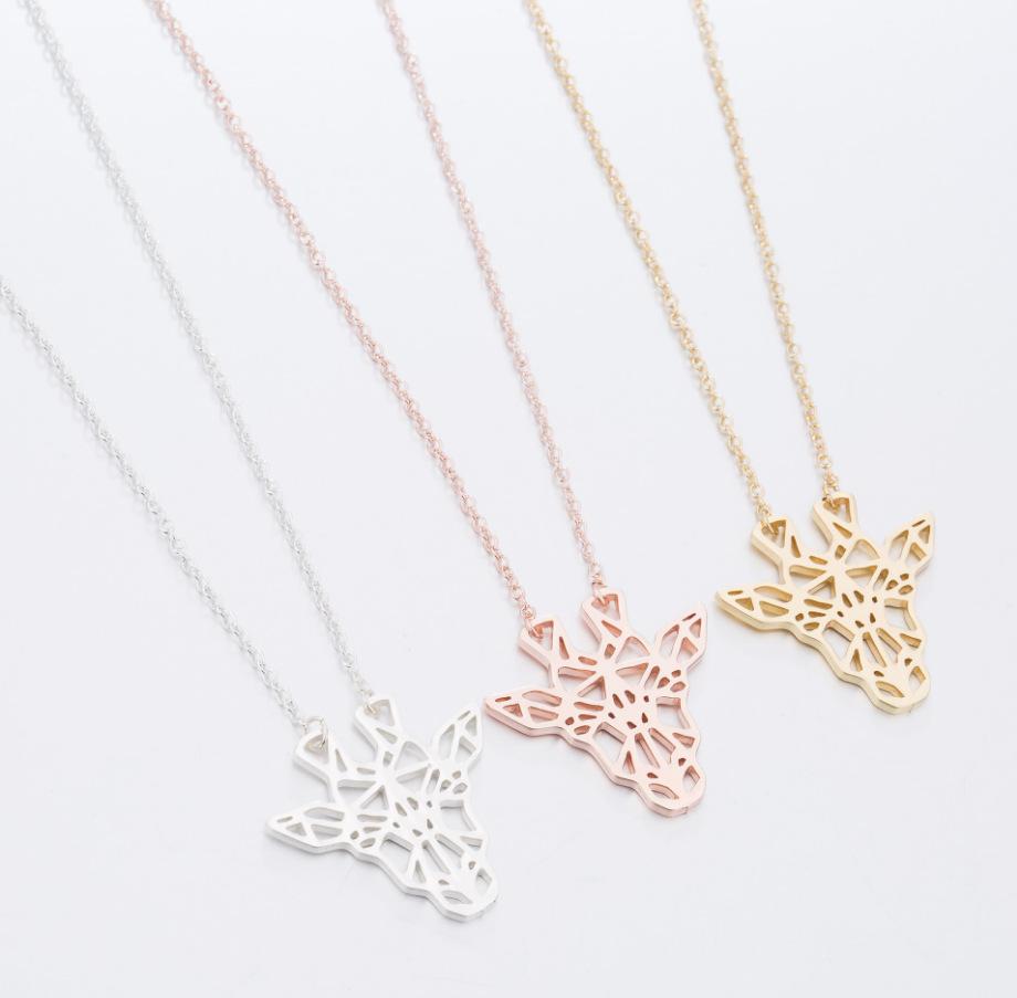 Hollow Giraffe Necklace Giraffe Geometric Animal Jewelry Pendant 19 Years Accessories Jewelry