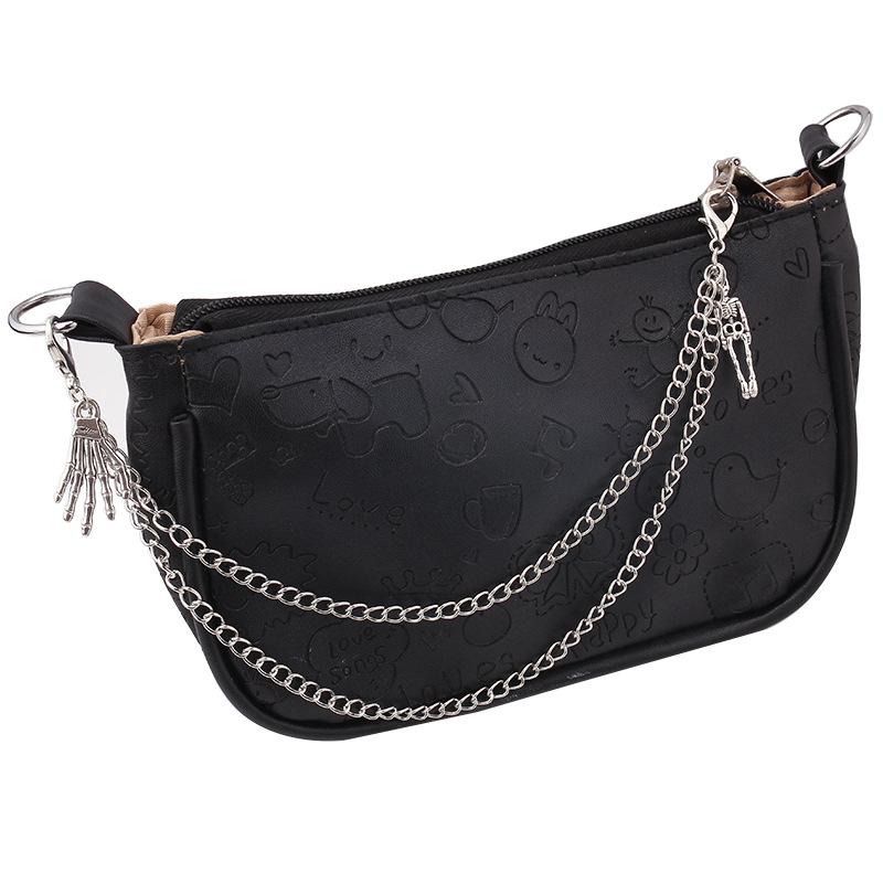 Fashion trend handbag decoration Halloween skeleton hand element simple lobster buckle bag chain