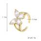 Hong Kong fashion all-match exaggerated style ladies ring zircon big butterfly opening copper micro-inlaid zircon ring