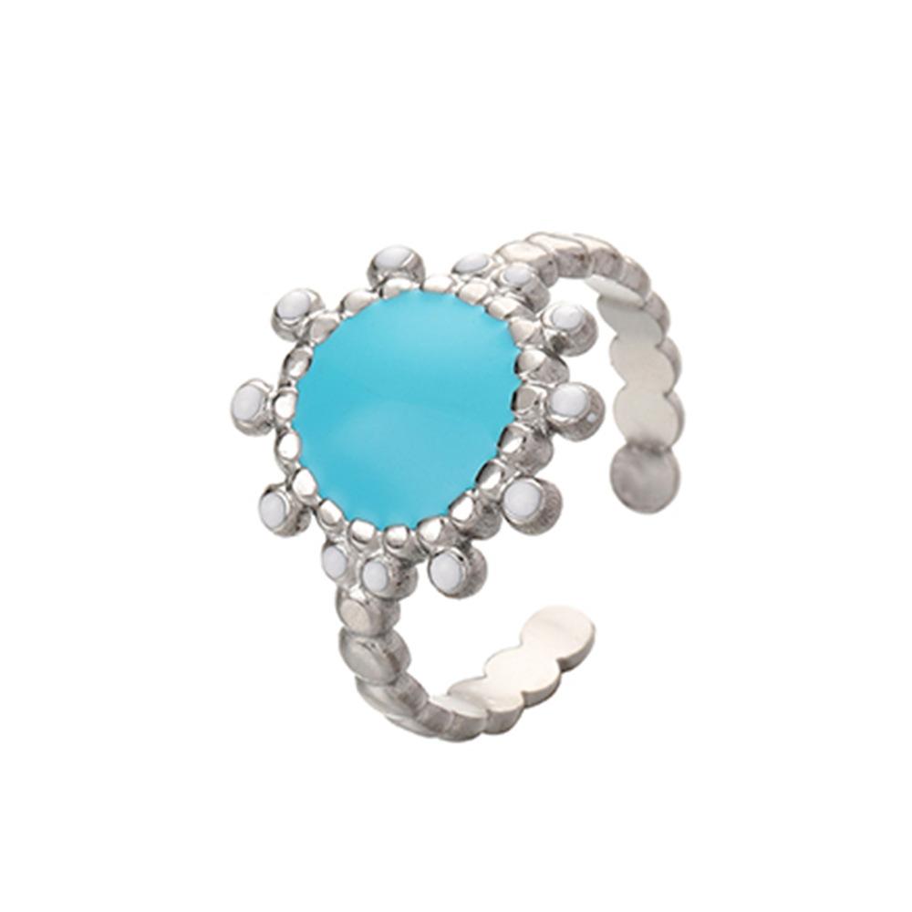 Simple light luxury niche design ladies simple stainless steel opening adjustable sun dripping oil ring