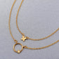 Simple double-layer butterfly necklace ins niche design net red sweet clavicle chain retro stacked necklace