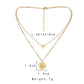 Fashionable Double Layer Stainless Steel Golden Pentagram Coin Sun Pendant Titanium Steel Clavicle Necklace For Women