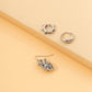 Jewelry personality heart three-dimensional asymmetric set earrings female punk dark rivet earrings