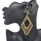 Rhombus mesh ear clip without ear piercing to wear exaggerated atmospheric night party stage accessories