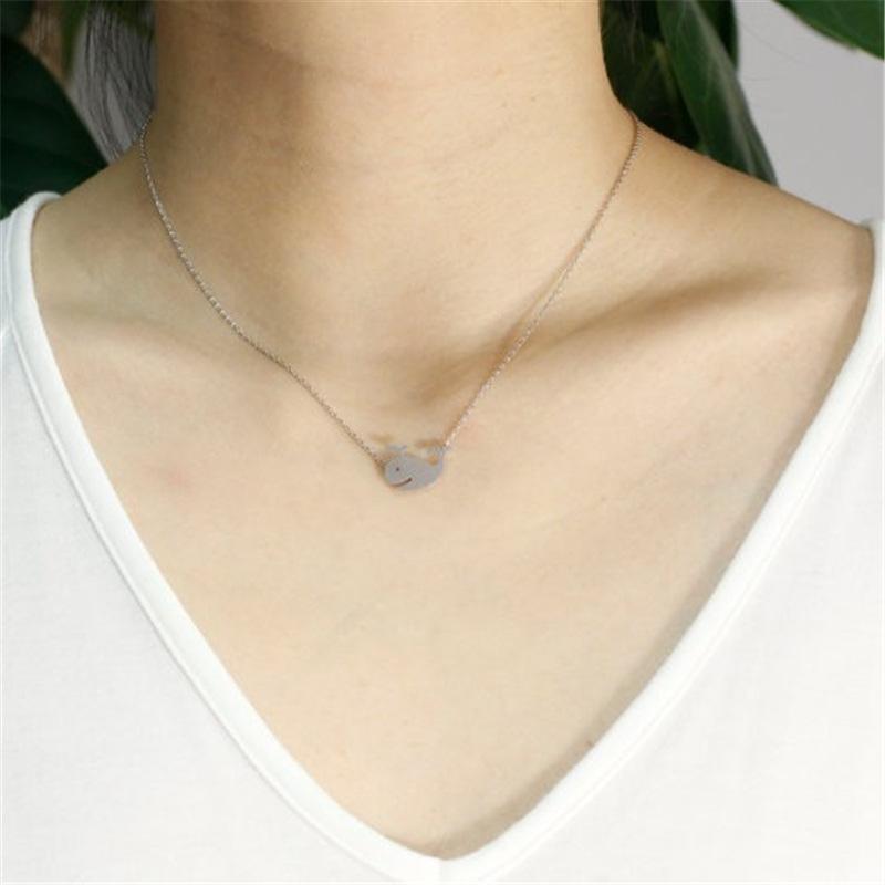 Explosive jewelry temperament small whale necklace cute fresh whale this life whale decoration clavicle chain