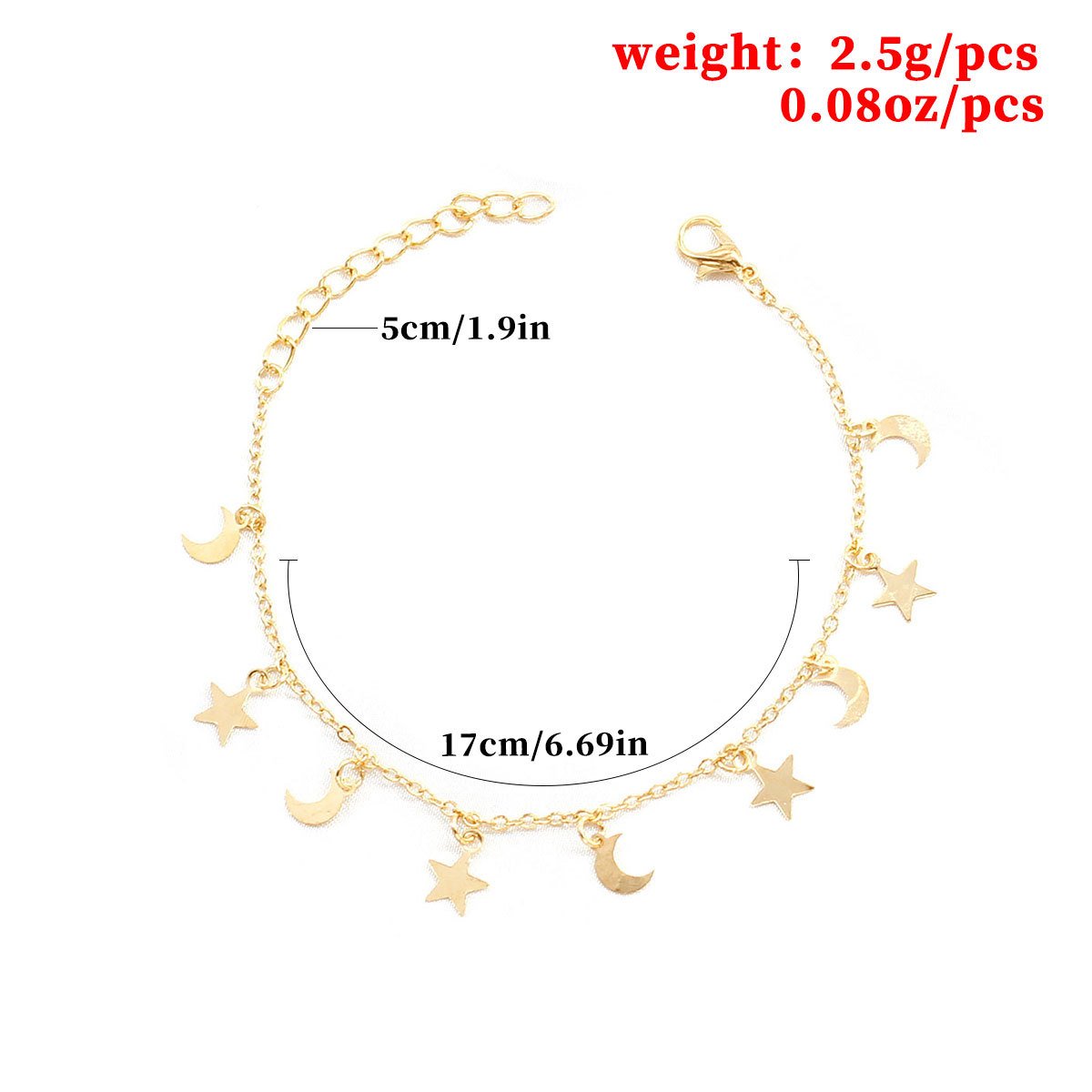 Hand Jewelry Trend Women's Simple Fashion Star Moon Combination Bracelet