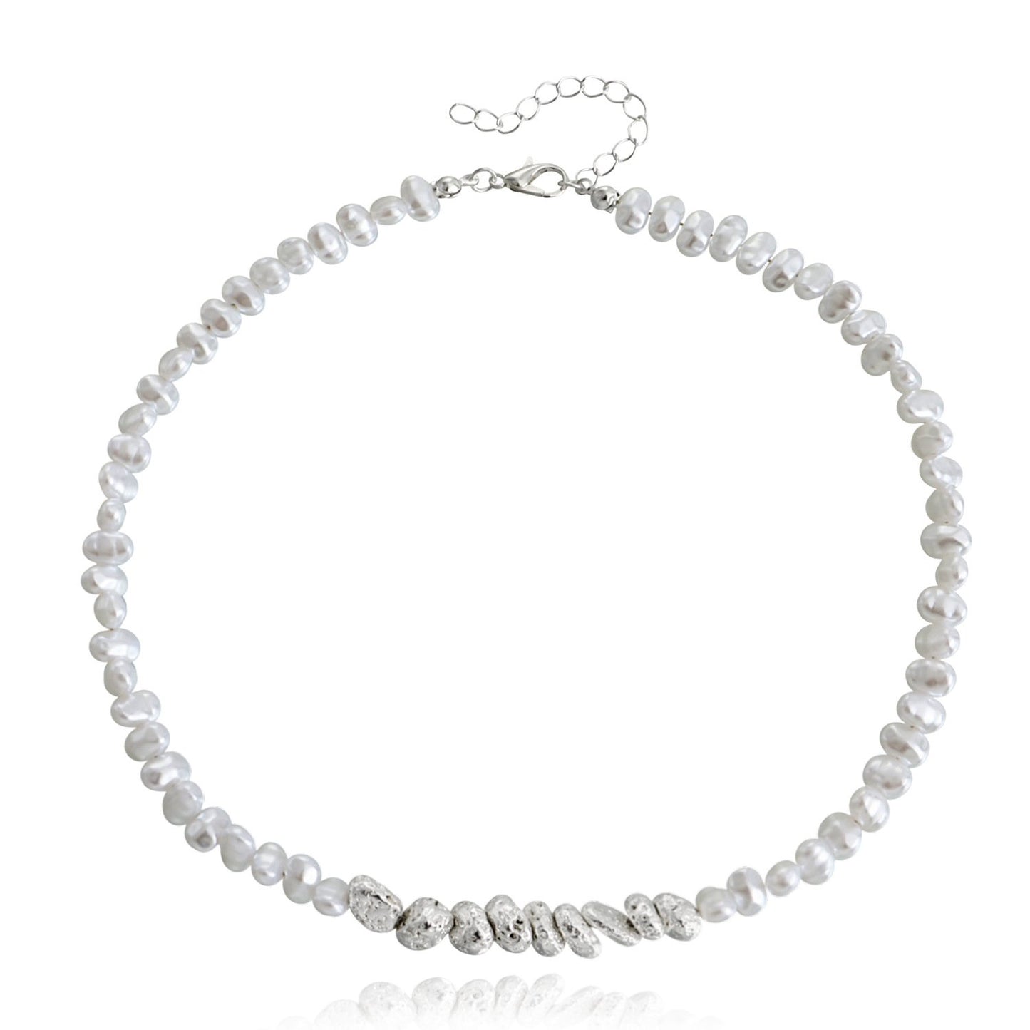 Jewelry Broken Silver Few Two Imitation Pearl Necklace Women's Versatile Sen Department Temperament Clavicle Chain Beaded Necklace