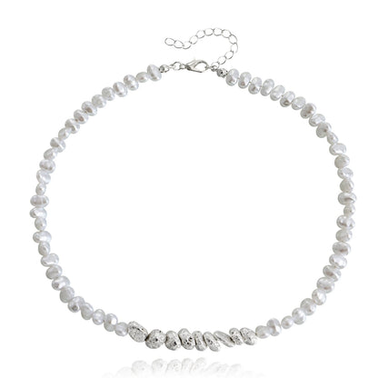Jewelry Broken Silver Few Two Imitation Pearl Necklace Women's Versatile Sen Department Temperament Clavicle Chain Beaded Necklace