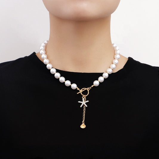 Jewelry Beach Shell Mix and Match Beaded Necklace Diamond Starfish Pendant Necklace Female Personality Necklace