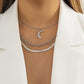 Jewelry Retro Simple Moon Pendant Necklace Hip Hop Personality Metal Snake Bone Chain Chain Necklace