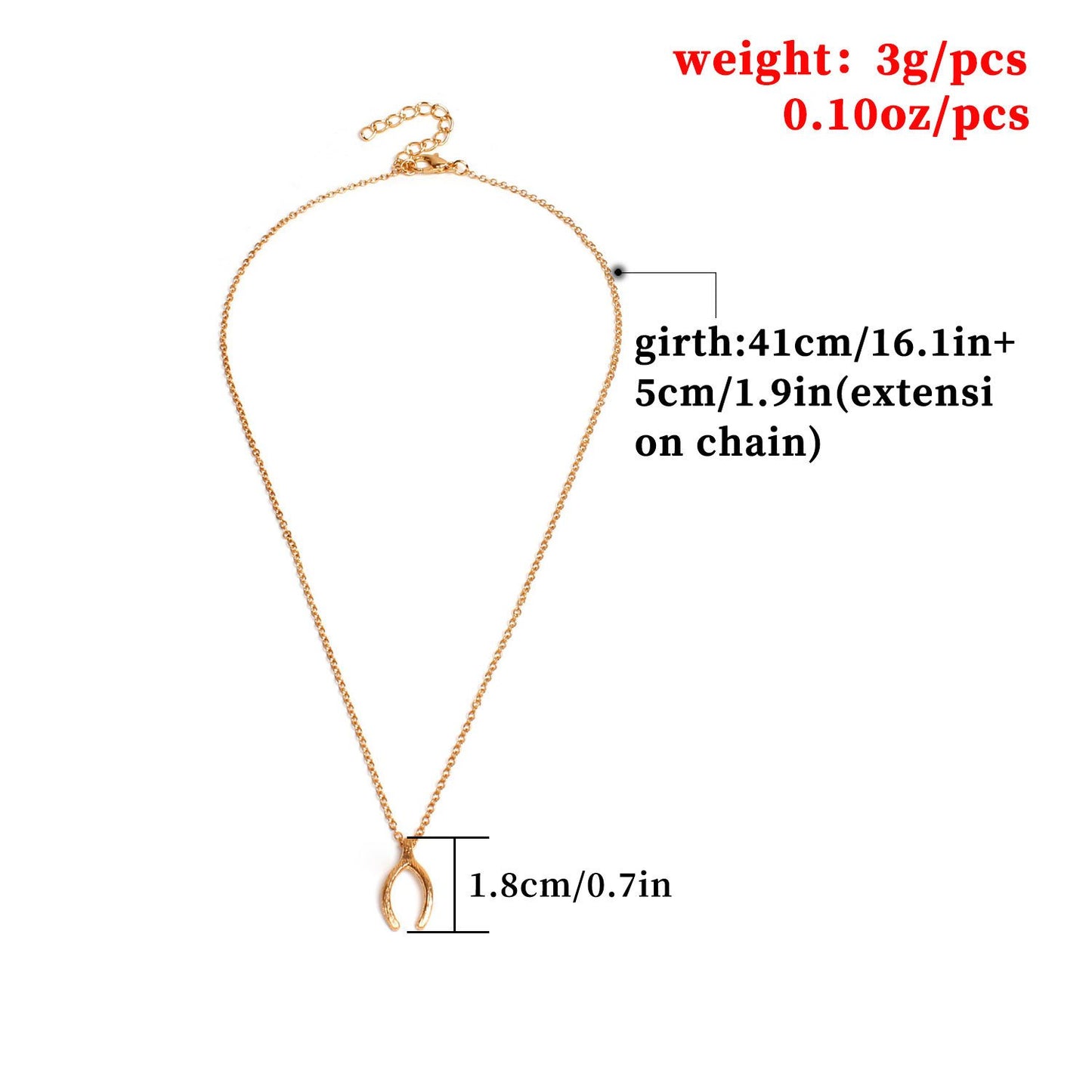 Personality Wishbone Fashion Wishbone Necklace Clavicle Chain Women