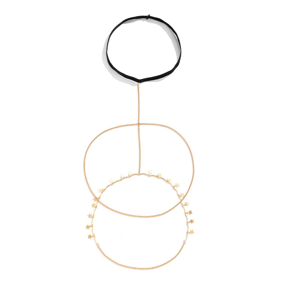 Jewelry Sexy Beach Imitation Pearl Body Chain Simple Sexy Star Rhinestone Tassel Thigh Chain