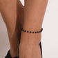 Jewelry Fashion Black Glass Bead Anklet Female Handmade Trend Metal Chain Beach Footwear