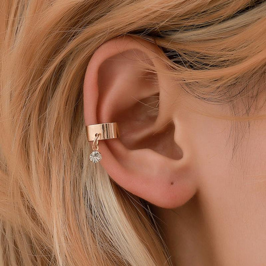 Simple U-shaped ear bone clip small bee diamond-studded arc wide ear clip women's fashion suit without pierced earrings