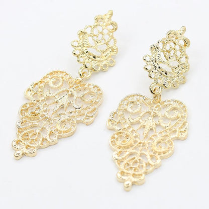 Earrings Versatile Bohemian Hollow Leaf Earrings Fashion Leaf Stud Earrings