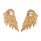 Retro Three-dimensional Angel Wings Stud Earrings Feather Diamond Alloy Piercing Stud Earrings