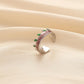 Fashion cute personality simple fashion stainless steel opening drop oil color leaf ring titanium steel ring