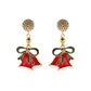 Ornament red dripping oil Christmas bell pendant earrings ladies Christmas earrings earrings