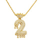 Necklace Fashion Personality Item Jewelry Trend Crown Digital Hip Hop Street Pendant Male