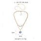 Stainless Steel Golden Love Flower Glazed Stone Key Pendant Titanium Steel Double Layer Necklace Clavicle Chain Female