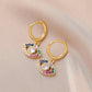 Fashion and exquisite devil's eye earrings copper micro-inlaid zircon eye earrings jewelry for women