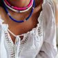 Hot Bohemia Short Necklace Round 6mm Mixed Color Soft Ceramic Necklace Clavicle Chain