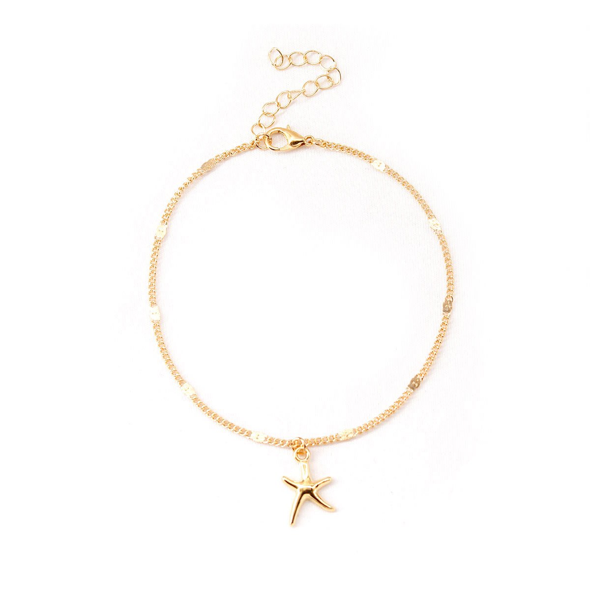 Jewelry Alloy Starfish Shaped Anklet Female Fashion Geometric Simple Pentagram Foot Ornament