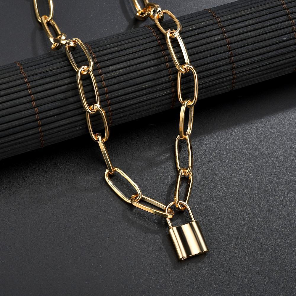 Jewelry Simple Punk Lock Pendant Necklace Fashion Personality Ladies Necklace