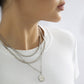 Jewelry Metal Hip-Hop Snake Bone Chain Necklace Simple Diamond-studded Pearl Alphabet Tag Necklace