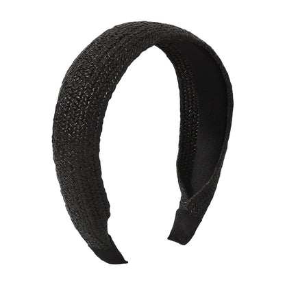 F4755 Bohemian raffia woven headband wide-brimmed retro handmade fashion personalized flat headband female