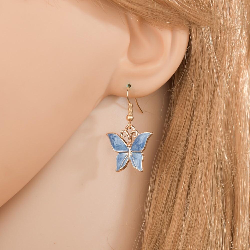 Jewelry Drip Oil Butterfly Earrings Female Retro Fashion Creative Earrings