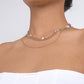 N1441 double-layer bead chain necklace metal acrylic simple necklace niche cold necklace