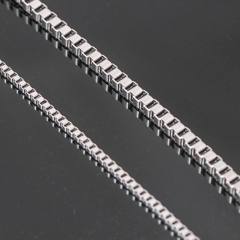 eaby fashion stainless steel box chain necklace hipster simple fashion titanium steel necklace jewelry