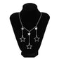 Jewelry simple metal five-pointed star pendant necklace creative long tassel chain sweater necklace